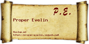 Proper Evelin névjegykártya